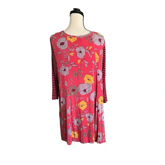 logo Lori Goldstein Floral Shark Bite Pocket tunic. SZ.XL - Picture 3 of 8